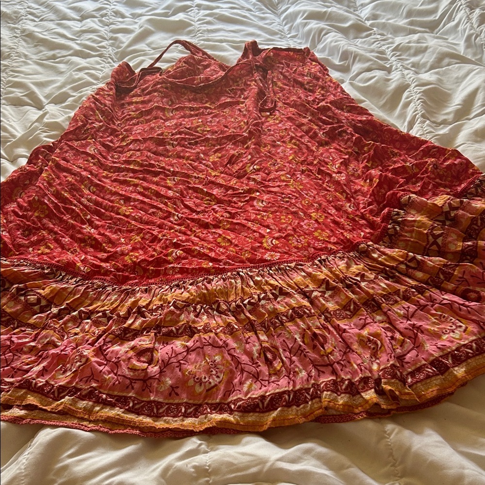 Spell & The Gypsy Floral Red Spaghetti Strap Dress - Picture 6 of 7